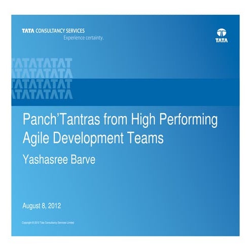 Panch tantras of agile dev teams - yashasree-tcs