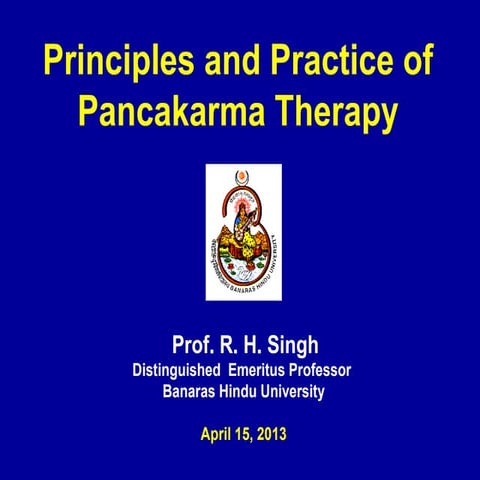 Panchakarma therapy dr.r.h.singh