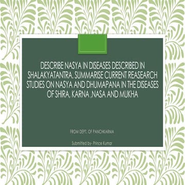 panchkarma importance in ENT(salakya tantra)