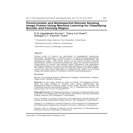 Panchromatic and Multispectral Remote Sensing Image Fusion Using Machine Lear...