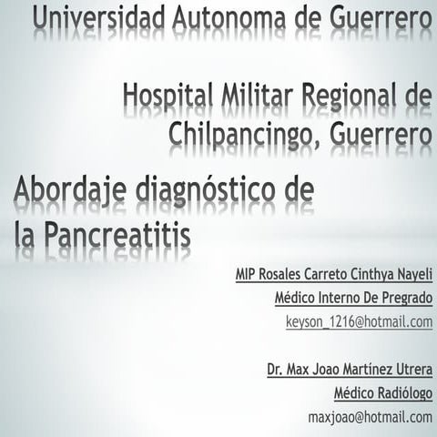 Abordaje diagnóstico de la pancreatitis