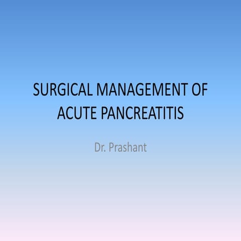 surgical management of pancreatitis