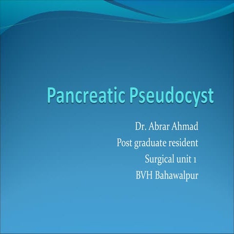 Pancreatic pseudocyst