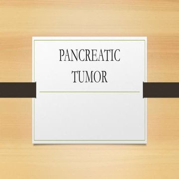 Pancreatic tumor