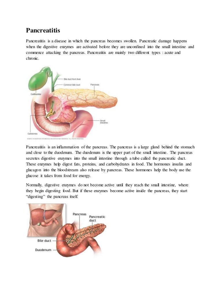 Pancreatitis: Types, symptoms and diagnosis