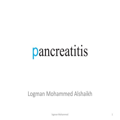 Pancreatitis