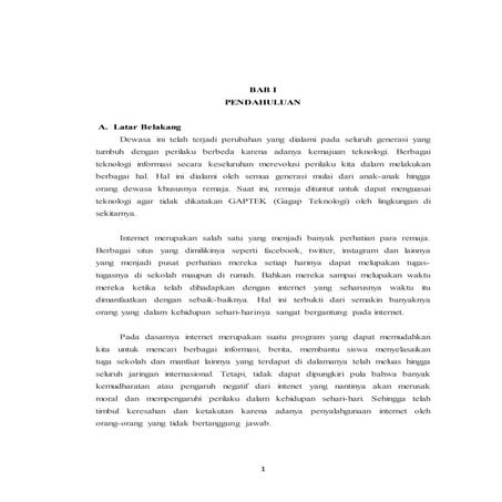 Pandangan islam terhadap pengaruh penggunann internet pada kehidupan remaja masa kini