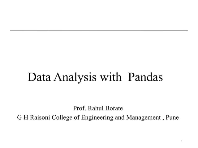 Python libraries for analysis Pandas.pptx