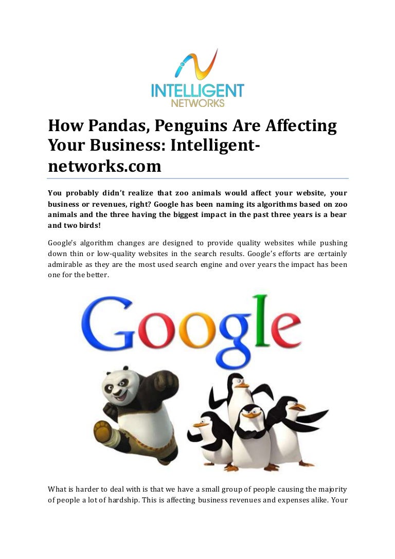 Pandas, penguins affects on your business by Intelligent Networks