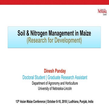 Soil and nitrogen management in maize