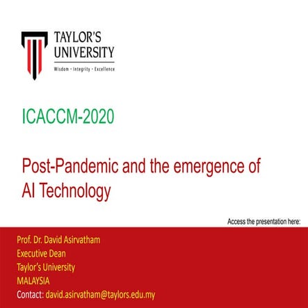 Post-Pandemic and the emergence of AI Techology