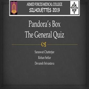 Pandora's box- The General Quiz- SIlhouettes 2019, AFMC