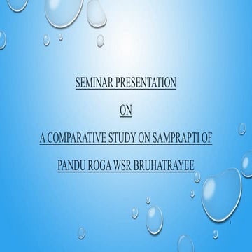 Comparative Study on Samprapti of Pandu