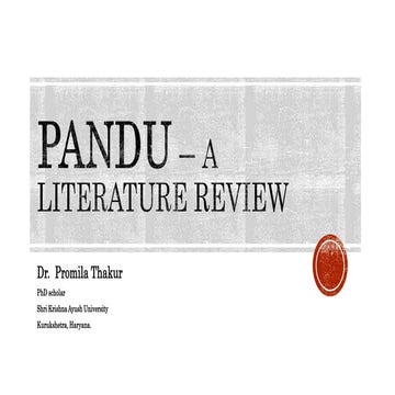 Pandu – a literature review.pptx