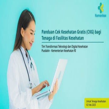 Panduan CKG untuk tenaga kesehatan di fasilitas layanan primer