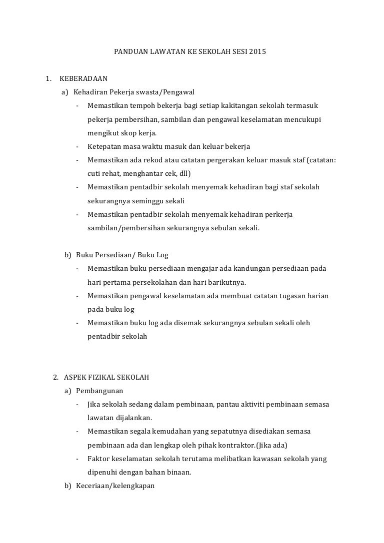 Skop Kerja Pembersihan Sekolah