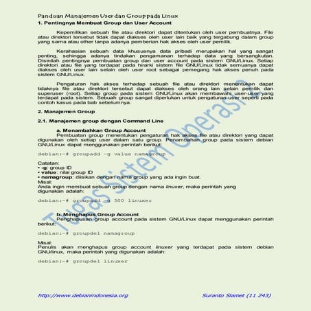 Panduan manajemen user dan group pada linux