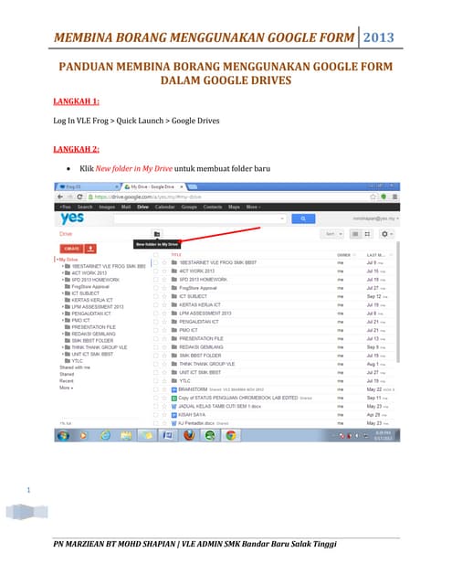 Panduan Membina Borang Menggunakan Google Form dalam Google Drives