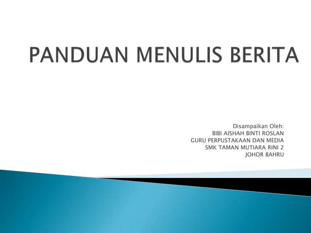 Panduan menulis berita