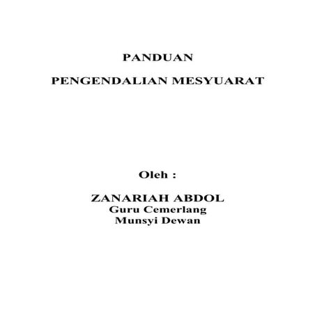 Panduan pengendalian mesyuarat