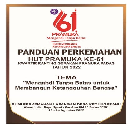 PANDUAN PERKEMAHAN HUT PRAMUKA