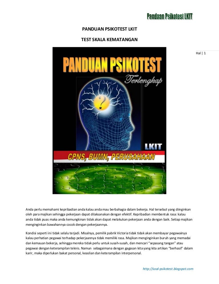 Panduan Psikotestlkit Sekalakematangan
