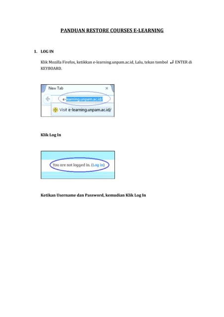 Panduan restore courses e learning