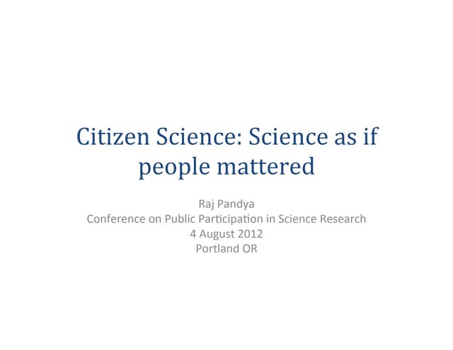 Pandya Plenary PPSR2012