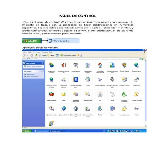 panel de control