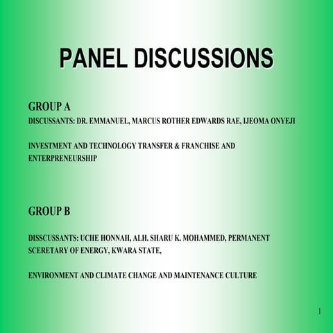 NAEE Panel Discursion | PPTX