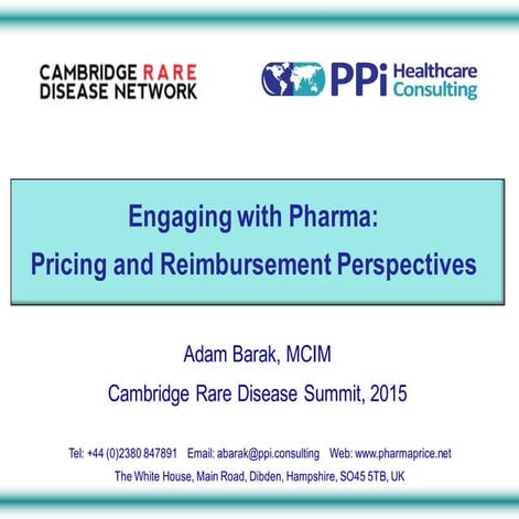 Adam Barak - Cambridge Rare Disease Summit 2015