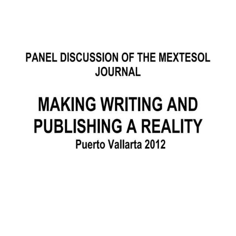 MEXTESOL Journal panel, 2012