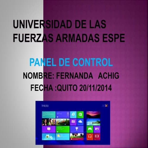 Panel de contriol