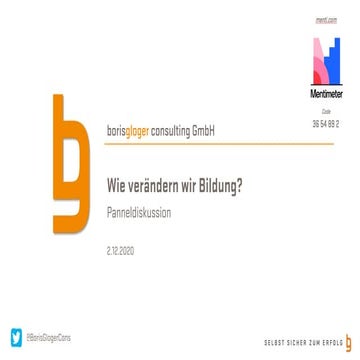 Paneldiskussion: Wie veräendern wir Bildung?