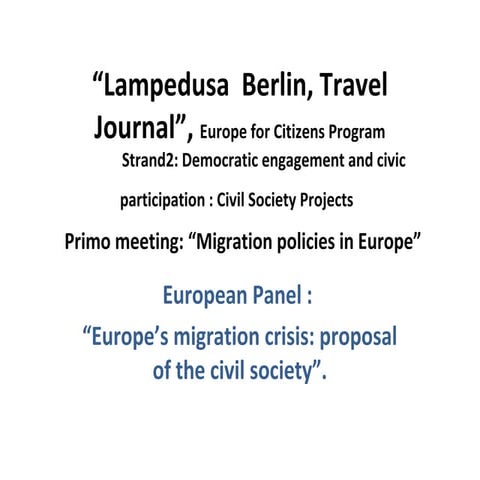 Methology Panel Lampedusa Berlin a Palermo