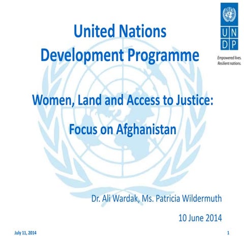 Women, Land and Access to Justice:  Focus on Afghanistan