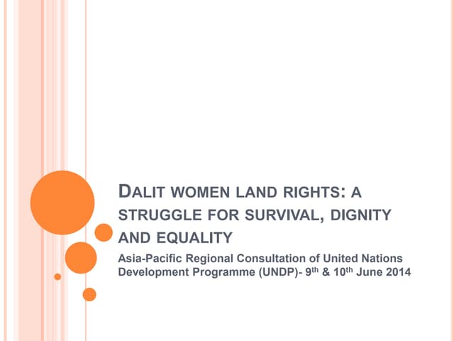 Dalit women's land rights: a struggle for survival, dignity and equality