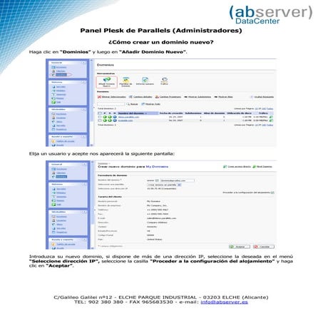 Manual para Administradores Panel Plesk de Parallels
