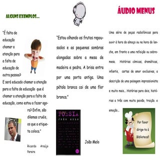 Panfleto áudio menu