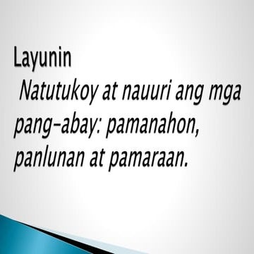 Pang abay  Filipino Lesson Gr.6