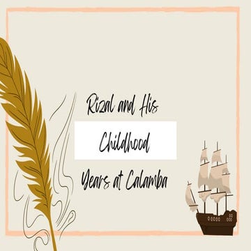 Childhood days of RIZAL | PPT
