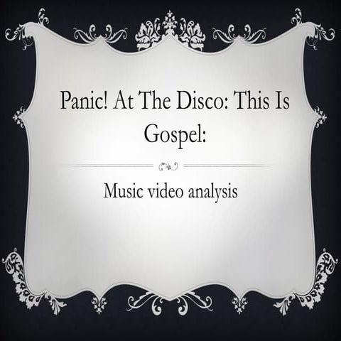 Analysis of "This Is Gospel" by Panic! At The Disco 