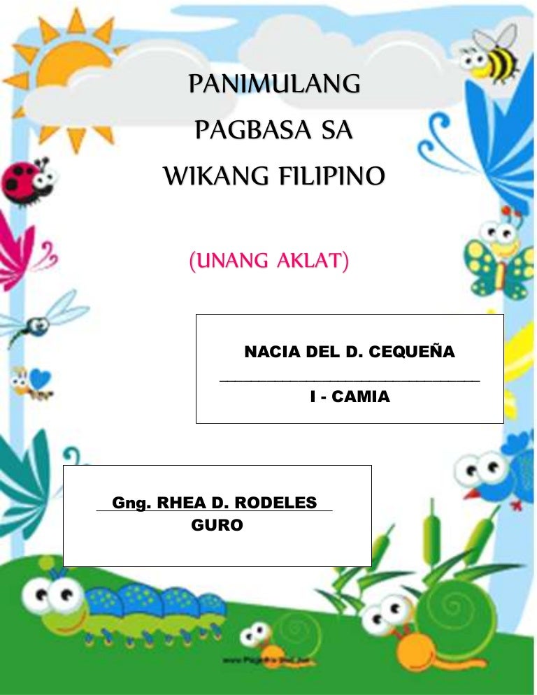 Panimulang pagbasa sa wikang filipino short