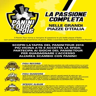 Panini Tour 2016 piazze