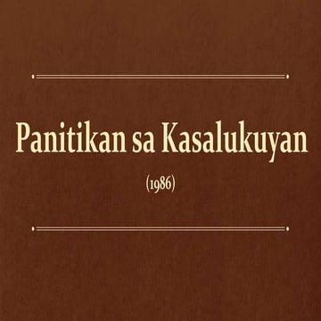 Panitikan sa kasalukuyan