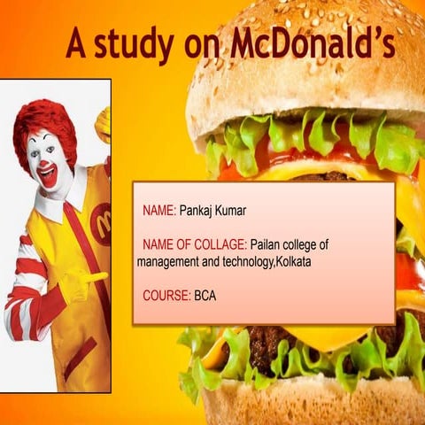 A Study On Macdonald's 