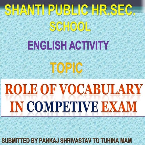 role of vocabulary in compeitive exam | PPT