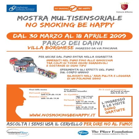 MOSTRA MULTISENSORIALE NO SMOKING BE HAPPY