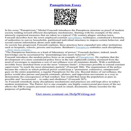 Panopticism Essay | PDF