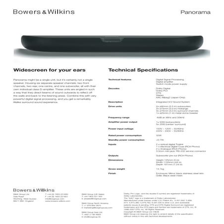 Panorama fiche produit